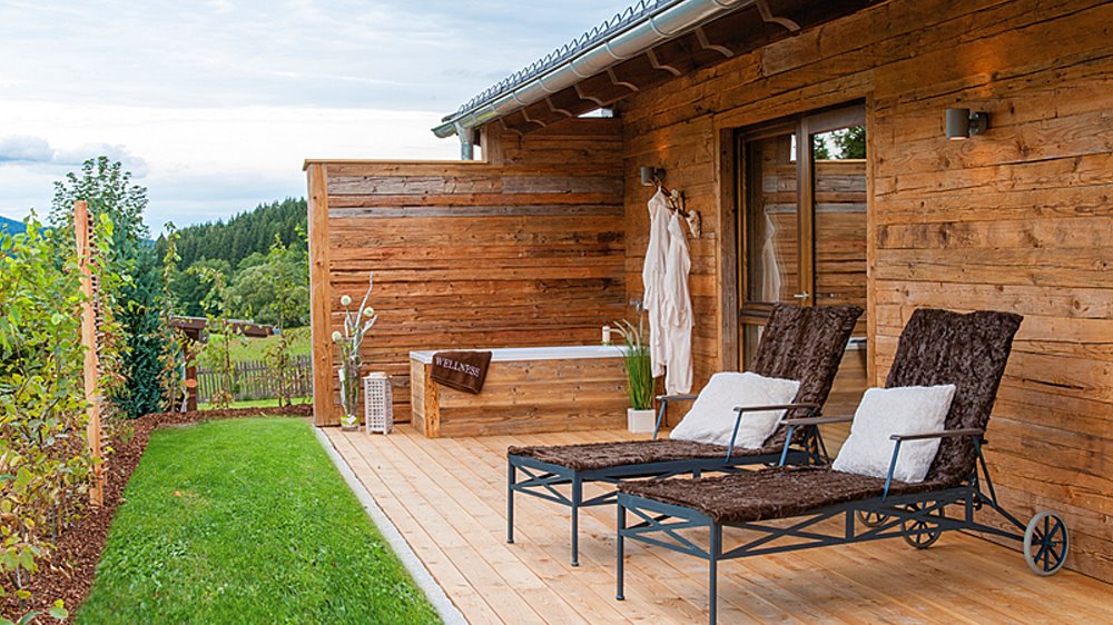 Bayerischer Wald Chalet mit Kamin mieten Hütte mit Sauna
