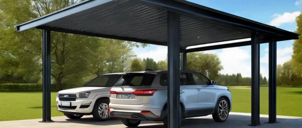 Carport aus Stahl rostfrei Moderne offene Garage für Ihr Auto